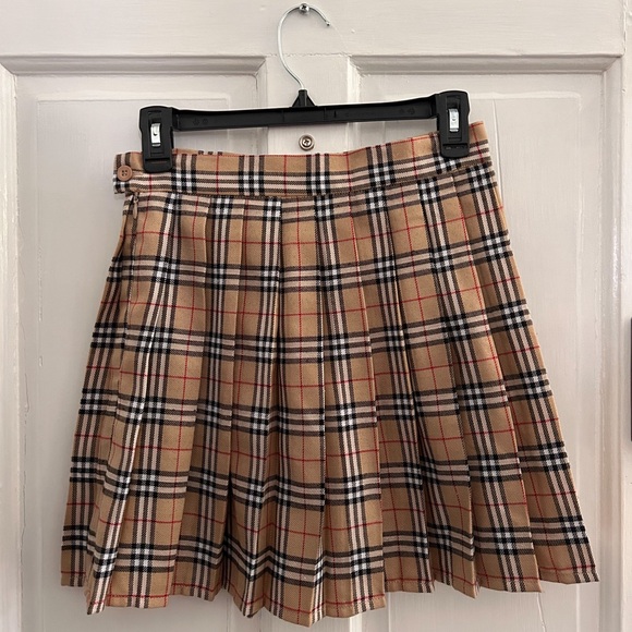 🤎 Plaid Preppy Schoolgirl Mini Skirt, Sz M - Picture 2 of 6